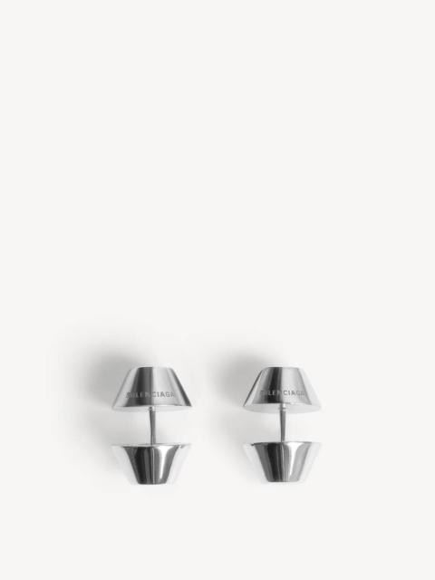 BALENCIAGA City Earrings in Shiny Silver