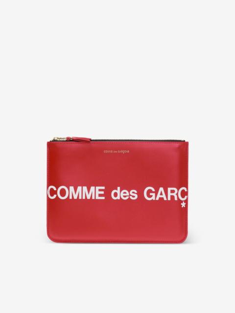 Comme Des Garçons logo-print leather pouch