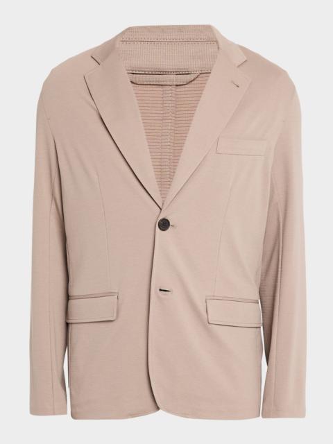 EMPORIO ARMANI Men's Micro-Textured Viscose Blend Single-Breasted Blazer