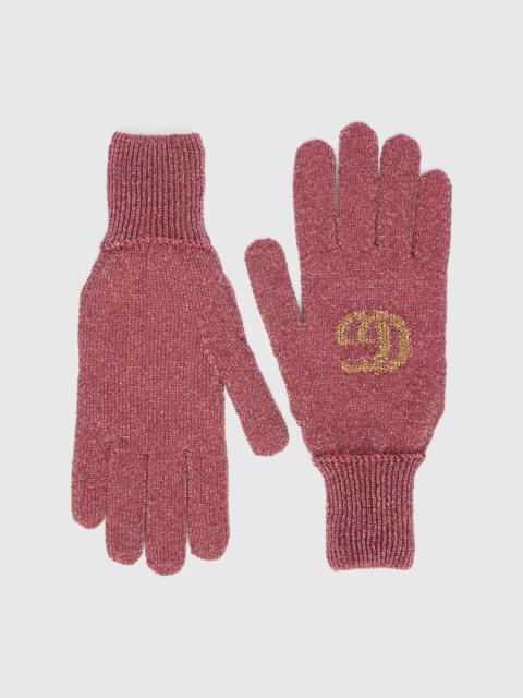 GUCCI Double G lamé jacquard gloves