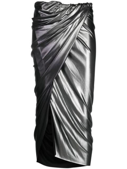 Rick Owens Lilies ombrÃ©-effect draped midi skirt