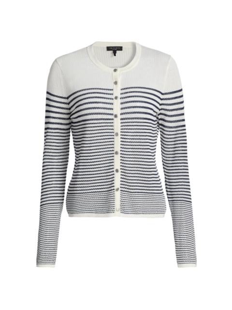 rag & bone Women's Daisy Striped Cardigan - White