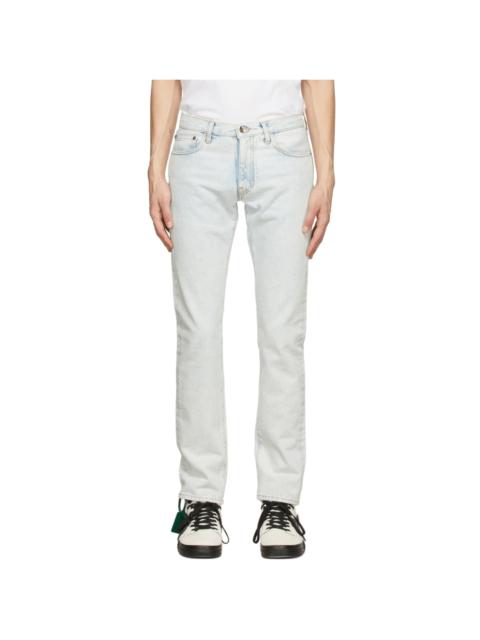 Off-White Blue Diagonal Tab Jeans