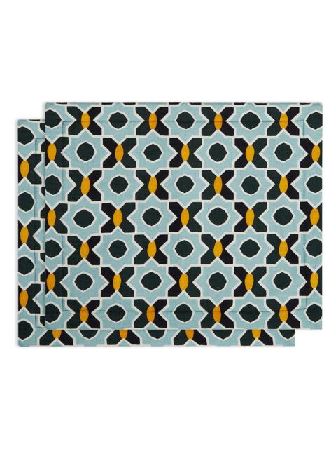 La DoubleJ Placemat Set of 2 (35 x 45) - Plaza Small Light Blue