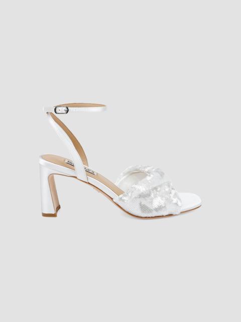 BADGLEY MISCHKA Women's Gema 70MM Sequined Sandals - White Sequins