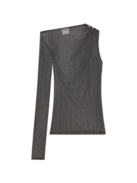 striped mesh top