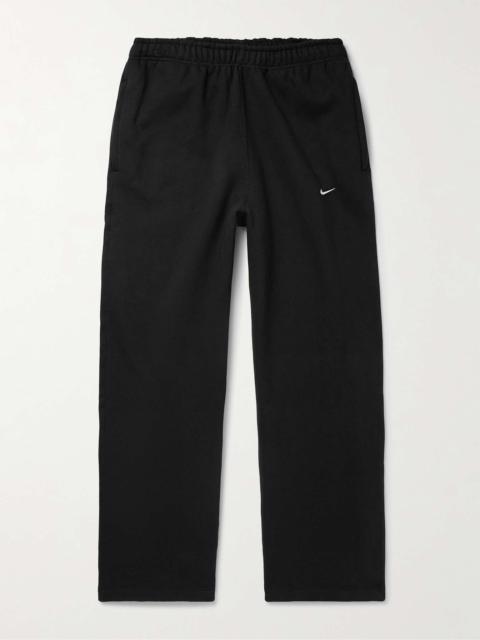 Nike Solo Swoosh Straight-Leg Cotton-Blend Jersey Sweatpants