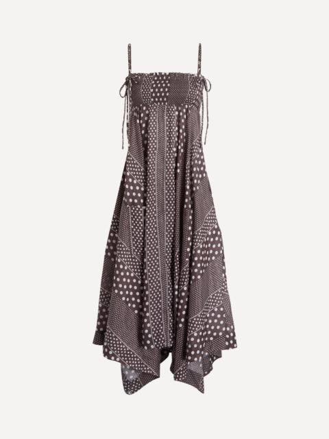 DAMSON MADDER. Nani Brown Polka-Dot Midi Dress