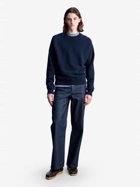 A.P.C. TIM SWEATSHIRT - BLUE SWEATSHIRT WITH RAGLAN SLEEVES