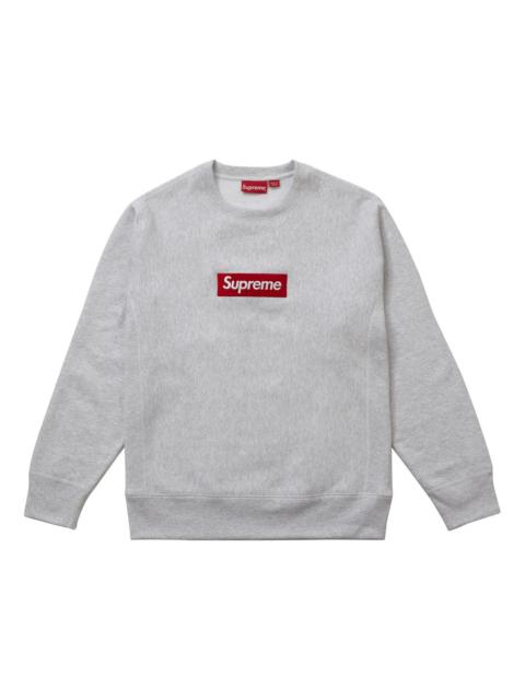 Supreme FW18 Box Logo Crewneck Ash Grey Classic Round Neck Pullover Unisex Gray SUP-FW18-1071