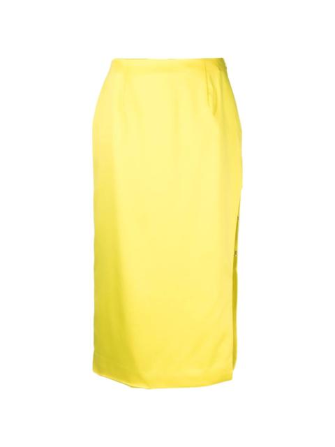 satin-finish high-waisted skirt