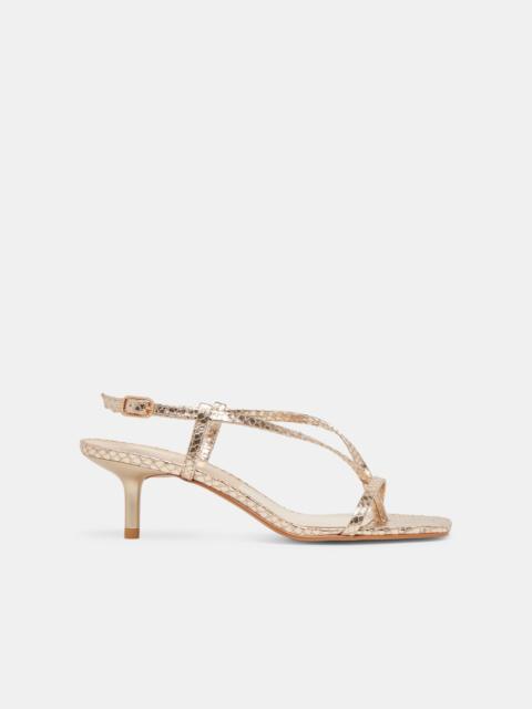 dolce vita LAURY HEELS CHAMPAGNE EMBOSSED LEATHER