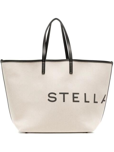 【STELLA MCCARTNEY】Ecru cotton-blend tote bag with logo stella-mccartney--Ecru-Cotton-