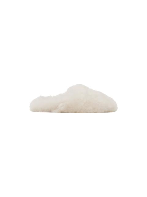 Yves Salomon Off-White Shearling Slippers