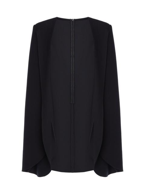 Moulded Split-Sleeve Cotton-Silk Mini Dress black