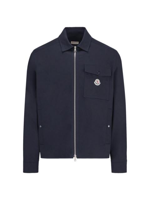 Moncler Men's Jacket in Cotton Gabardine - Navy Blue
