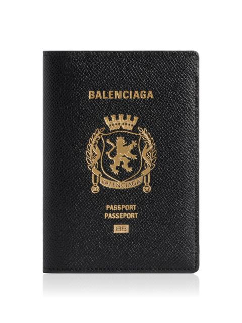 BALENCIAGA Leather Passport Holder black