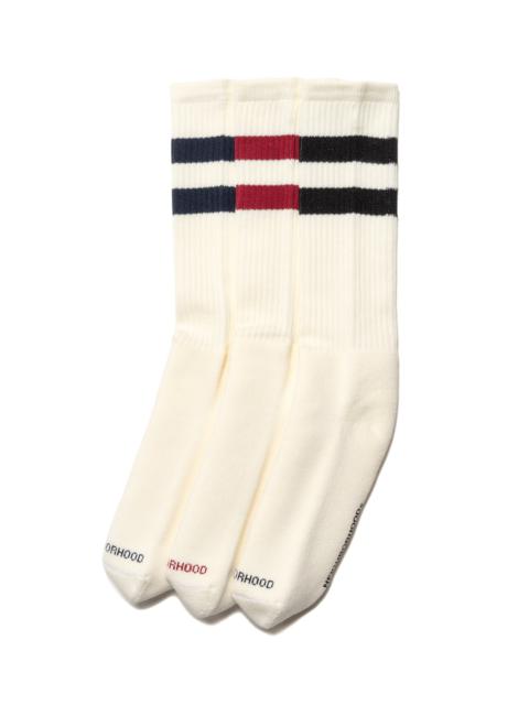 NEIGHBORHOOD Classic 3Pac Socks White