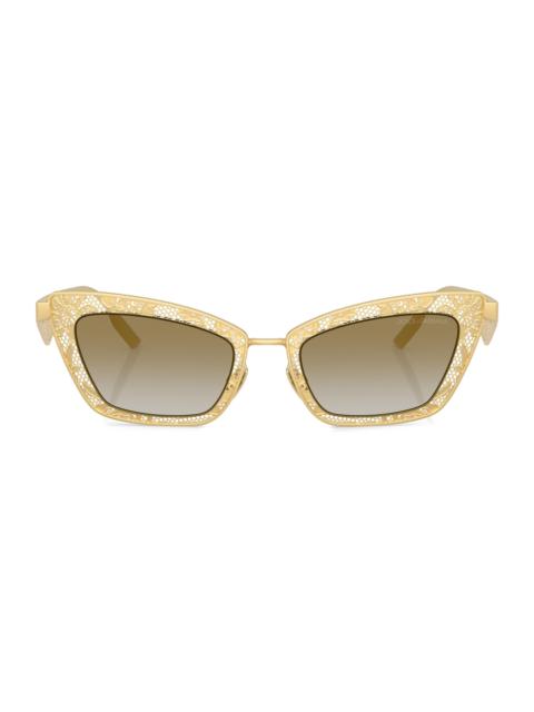 Dolce & Gabbana Women's 51MM Cat-Eye Sunglasses - Gradient Brown Matte Gold