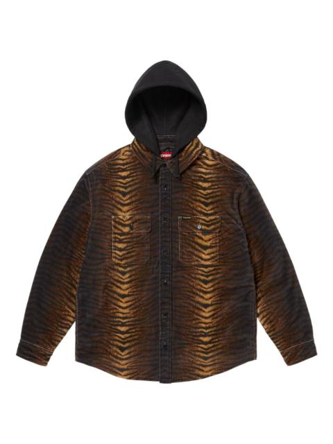Supreme tiger-print hooded shirt