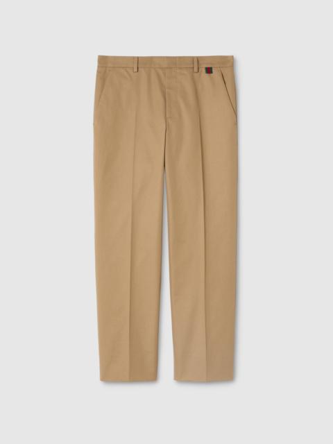 GUCCI Cotton twill pants with Web detail