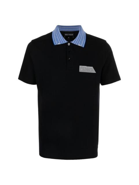 logo-patch polo shirt