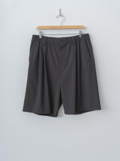 YOKE Wool Washer Tropical 2Pleated Easy Shorts - Carbon