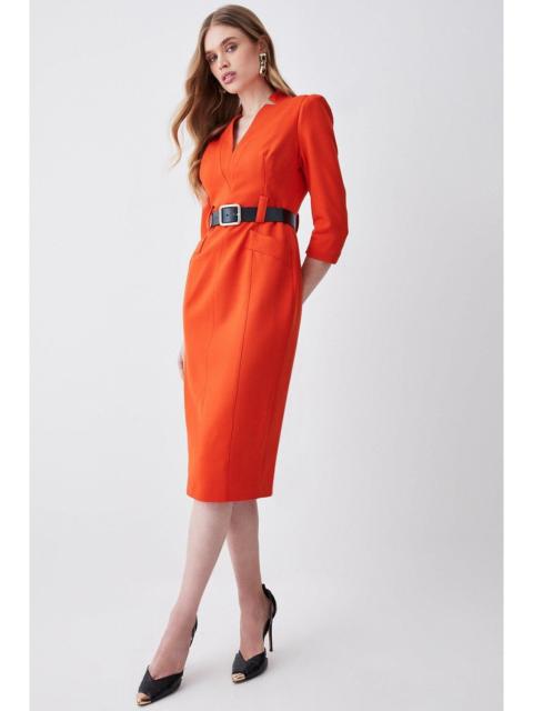 KAREN MILLEN Forever Belted Midi Dress