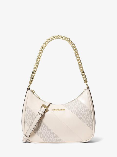 MICHAEL KORS Jet Set Travel Large Signature Logo Trim Convertible Crossbody Bag