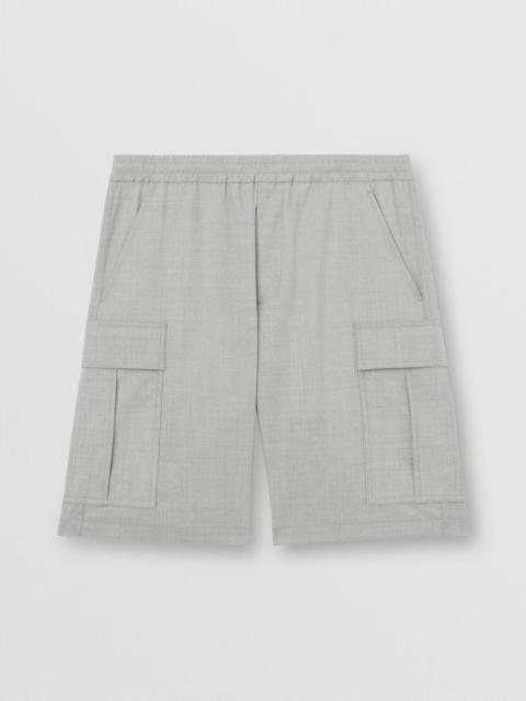Burberry Monogram Motif Wool Cargo Shorts