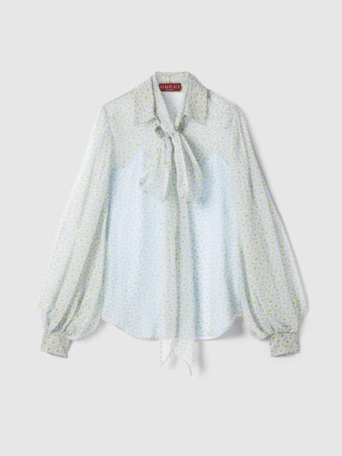 GUCCI Printed silk chiffon shirt