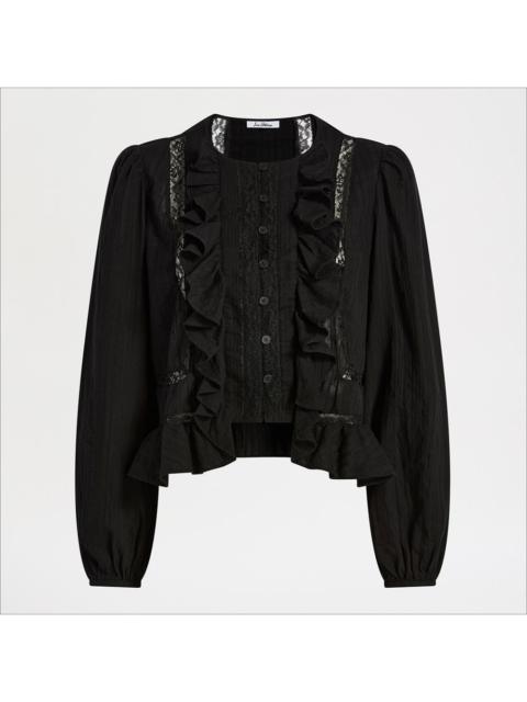 Sam Edelman Lace Insert Ruffle Top