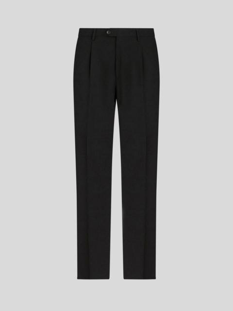 TROUSERS WITH TUCKS AND SIDE BAND