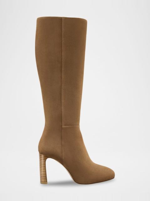Stuart Weitzman 90mm Babette Suede Knee-High Platform Boots