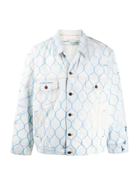 Off-White Off-White Fence Classic Denim Jacket Loose Fit Light Blue OMYE051S203860307131