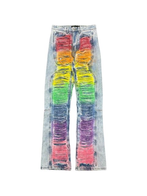 WHO DECIDES WAR ROYGBIV distressed signature jeans