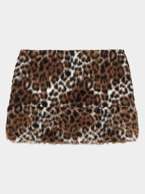 Marc Jacobs Faux Fur Leopard Mini Skirt