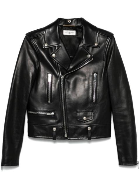 SAINT LAURENT zip-up leather biker jacket
