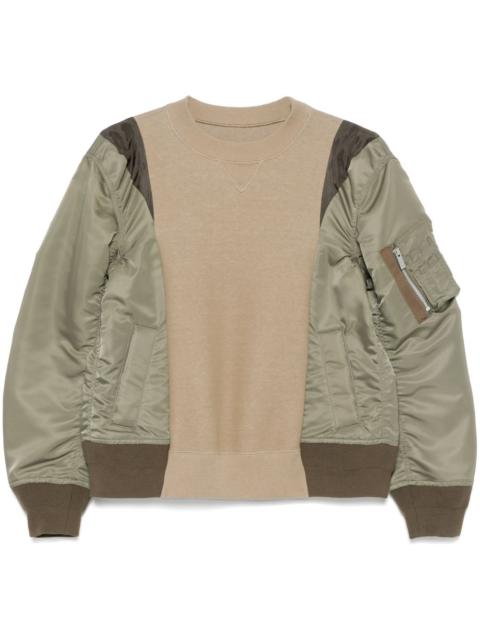 sacai panelled sweatshirt