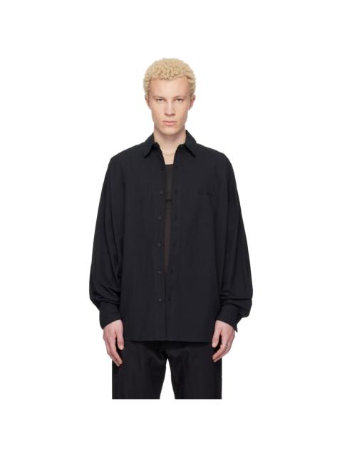 ESSENTIALS Black Signature Button Up Shirt