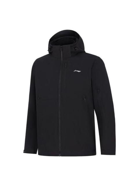 Li-Ning Li-Ning Logo 3-in-1 Polar Fleece Hooded Jacket 'Black' AWBT015-5