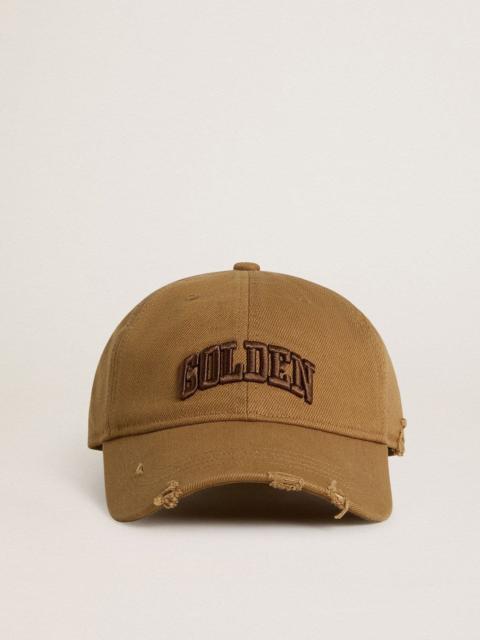 Golden Goose Beige cotton baseball cap with a lived-in finish