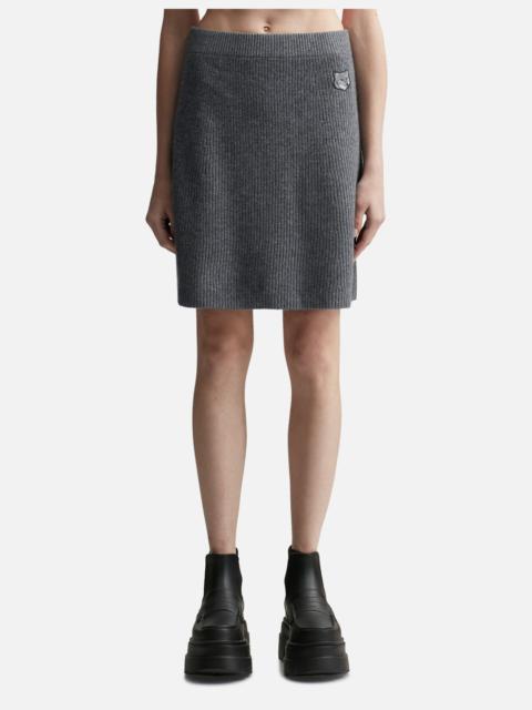 Maison Kitsuné BOLD FOX HEAD PATCH SHORT RIBBED SKIRT