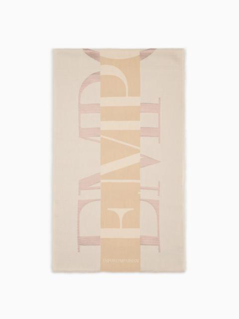 EMPORIO ARMANI STOLE WITH OVERSIZED JACQUARD LOGO