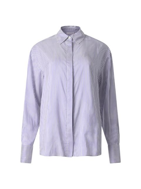 Altuzarra Women's Chika Striped Silk Shirt - Bluejay Stripe
