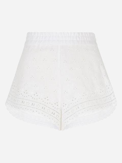 Dolce & Gabbana Embroidered linen shorts