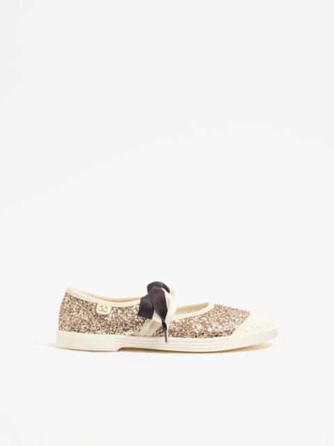 Valentino BAY BY BAY BALLERINA SNEAKERS IN GLITTER FABRIC