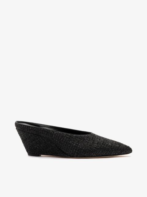 Larroudé Loulou Mule Black Raffia