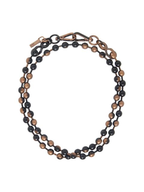 We11done Black & Bronze Colored Ball Chain Necklace