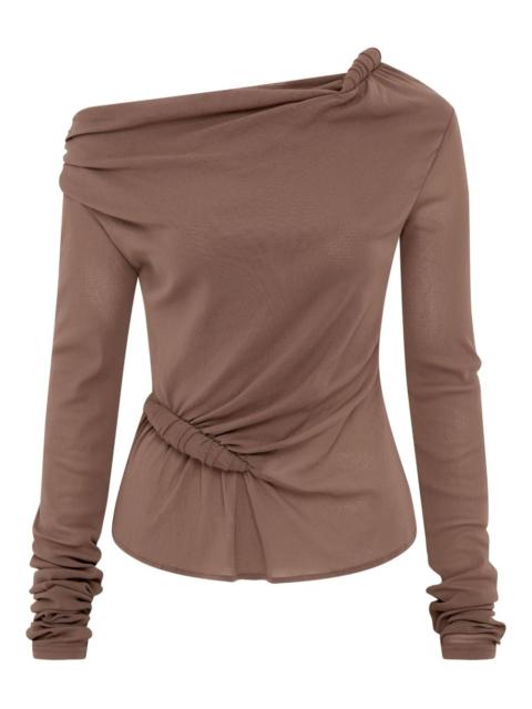 Paris Georgia Croissant long-sleeve knot-detail top